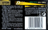 Compact Cassette TDK D 90 "D-90YEA Limited Edition Yellow" Type I Normal 1995 Europe