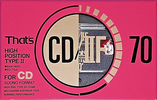 Compact Cassette Thats CD-IIF 70 Type II Chrome 1991 Japan