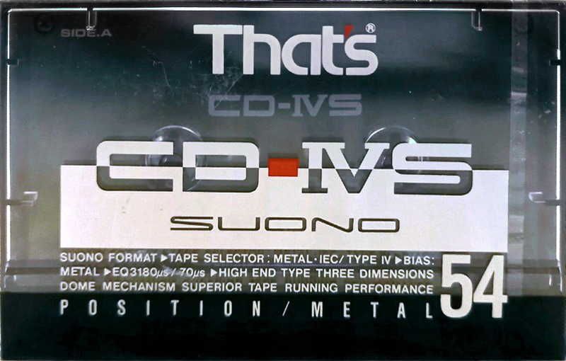 Compact Cassette Thats CD-IVS Suono 54 Type IV Metal 1989 Japan