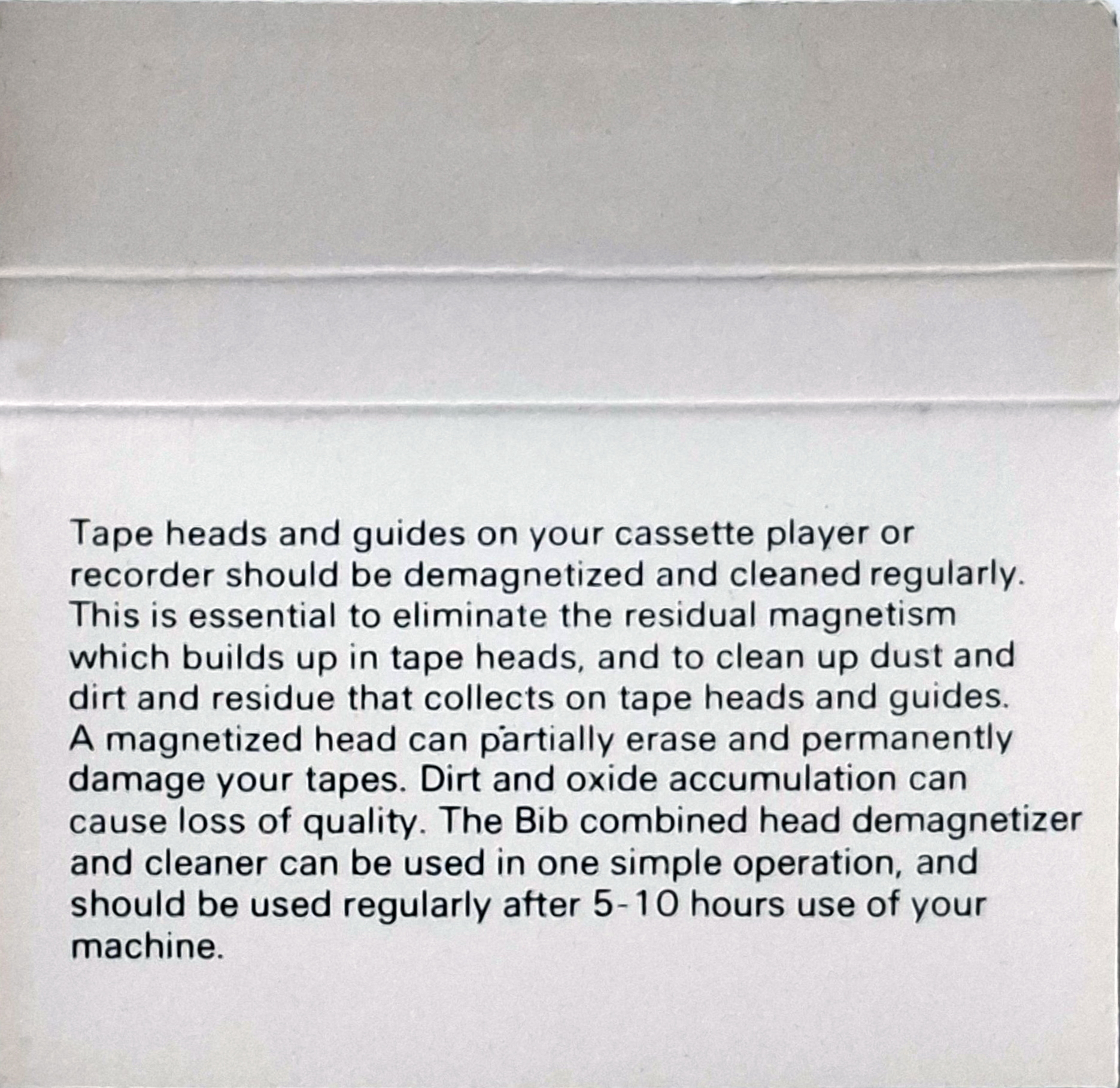 Compact Cassette Bib Cleaning Cassette USA