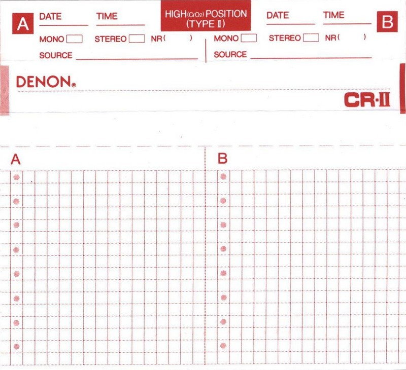 Compact Cassette Denon CR-II 90 "CR-2 90E" Type II Chrome 1994 North America