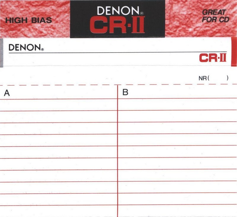 Compact Cassette Denon CR-II 90 "CR-2 90E" Type II Chrome 1994 North America