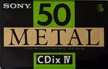 Compact Cassette Sony CDix IV 50 "CDIX4 50N" Type IV Metal 1990 Japan