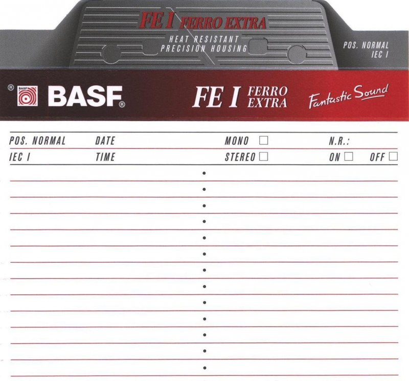 Compact Cassette BASF FE I Ferro Extra 100 Type I Normal 1995 Europe