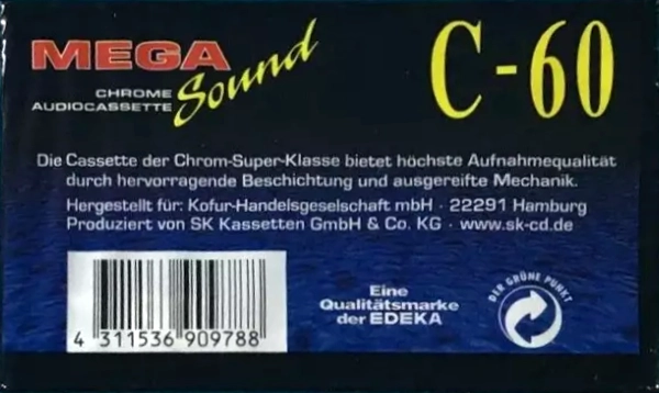 Compact Cassette Mega Sound 60 Type II Chrome 2000 Germany