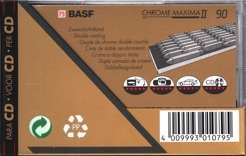 Compact Cassette BASF Chrome Maxima II 90 Type II Chrome 1991 Europe