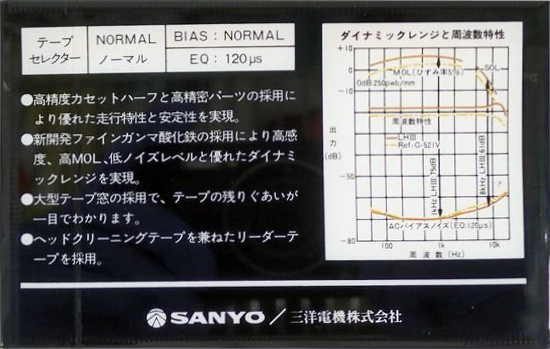 Compact Cassette Sanyo LHIII 90 Type I Normal 1983 Japan