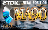 Compact Cassette TDK MA 90 "MA-90" Type IV Metal 1997 Europe