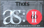 Compact Cassette Thats AS II 60 Type II Chrome 1990 Europe