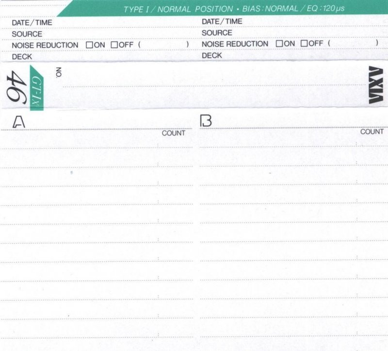 Compact Cassette AXIA GT-Ix 46 Type I Normal 1988 Japan