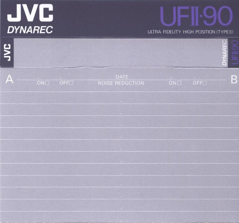 Compact Cassette JVC UFII 90 "Dynarec" Type II Chrome 1988 North America