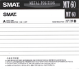 Compact Cassette Smat MT 60 Type IV Metal 1995 South Korea