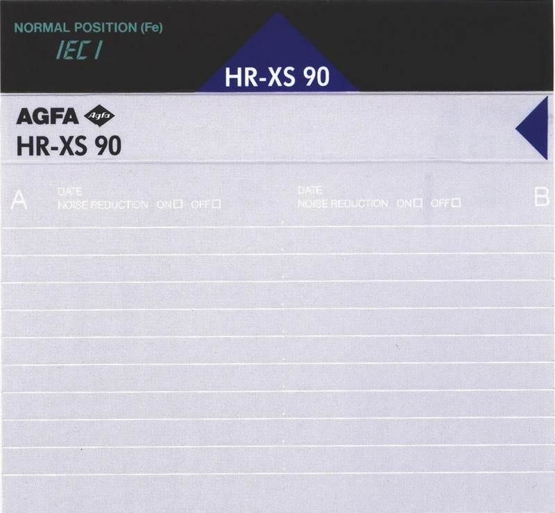 Compact Cassette AGFA HR-XS 90 Type I Normal 1989 Europe