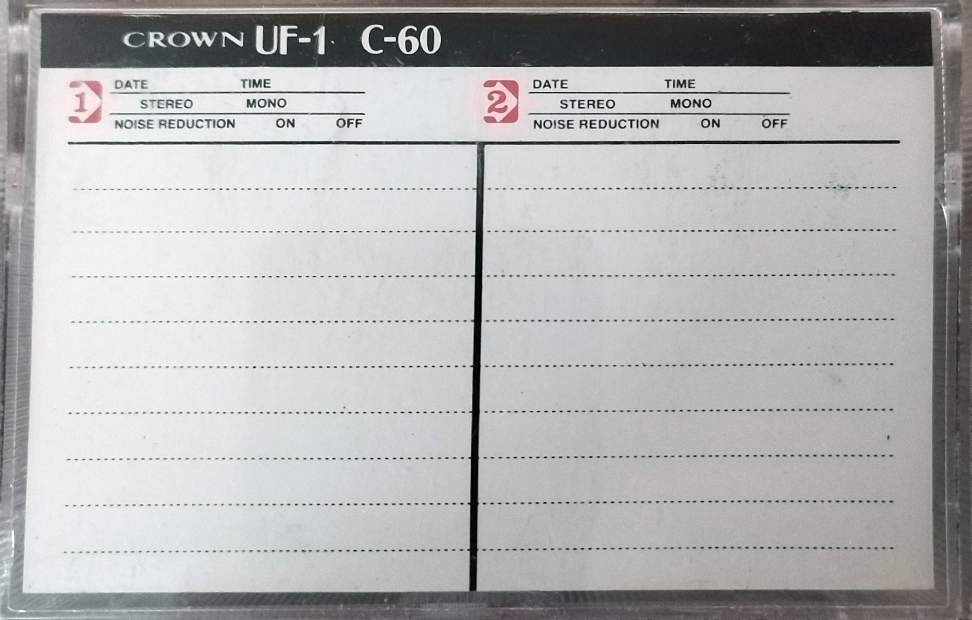 Compact Cassette Crown / Crown Radio Corporation UF-1 60 Type I Normal Unknown Country