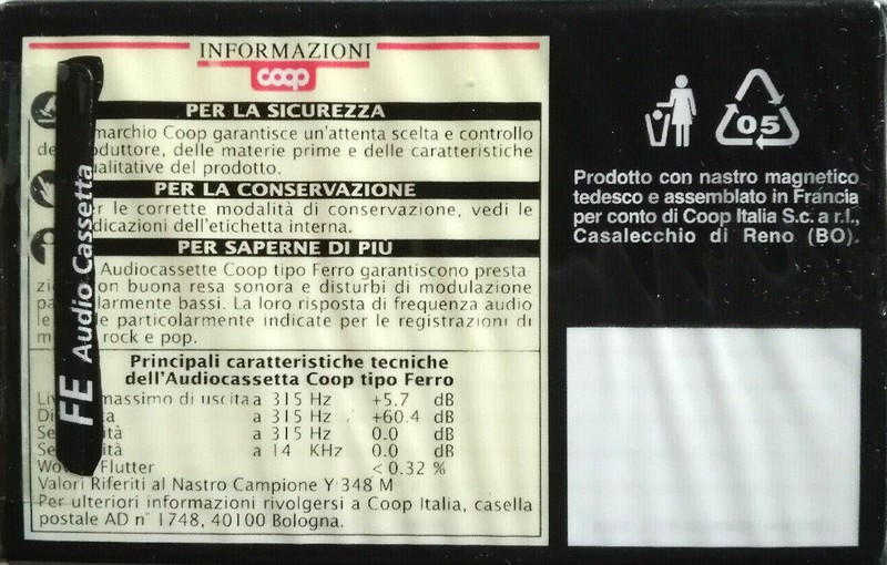 Compact Cassette Coop 60 Type I Normal Italy