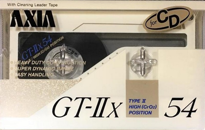 Compact Cassette AXIA GT-IIx 54 "GT-2x W 54" Type II Chrome 1989 Japan