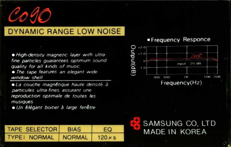 Compact Cassette Samsung CO 90 Type I Normal 1990 Canada