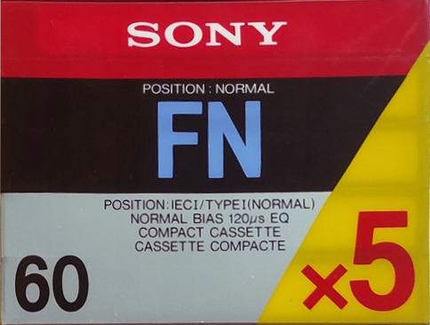 5 pack Sony FN 60 "5FN60A" Type I Normal 1988 Europe