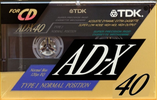 Compact Cassette TDK AD-X 40 "AD-X40R" Type I Normal 1991 Japan