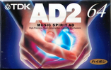 Compact Cassette TDK AD2 64 "AD2-64A" Type II Chrome 1996 Japan