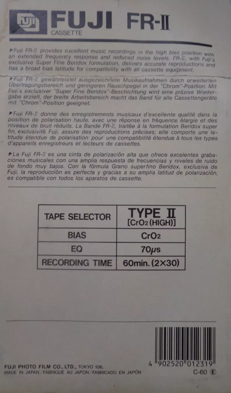 Blister Fuji FR-II 60 Type II Chrome 1988 Europe