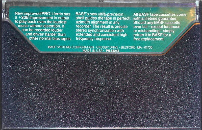 Compact Cassette BASF Professional I 90 Type I Normal 1980 USA