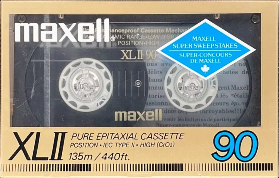 Compact Cassette Maxell XLII 90 Type II Chrome 1986 North America