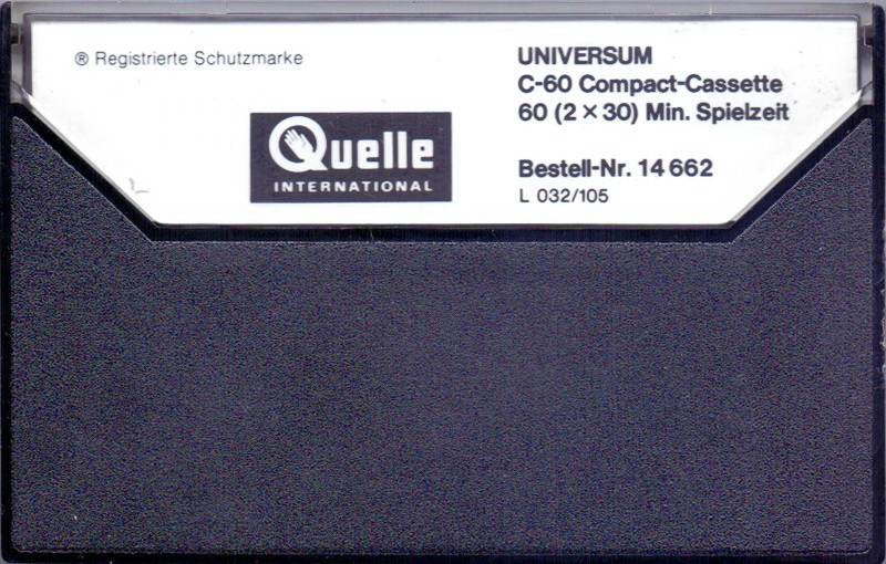Compact Cassette Universum 60 Type I Normal 1973 Europe
