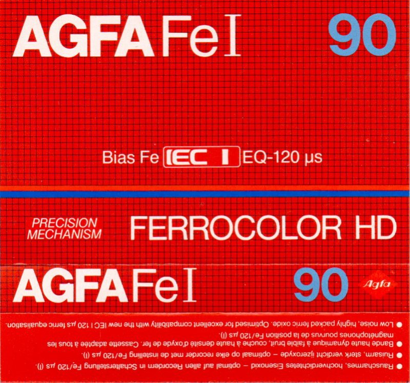 Compact Cassette AGFA Ferrocolor HD 90 Type I Normal 1982 Europe