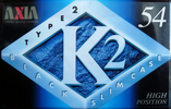 Compact Cassette AXIA K2 54 "K2C 54" Type II Chrome 1997 Japan