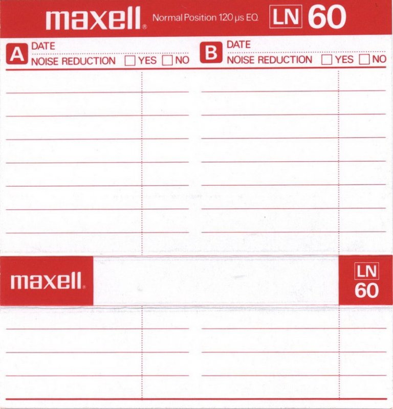 Compact Cassette Maxell LN 60 Type I Normal 1980 Near East