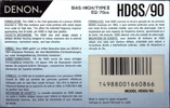 Compact Cassette Denon HD8S 90 Type II Chrome 1990 Europe