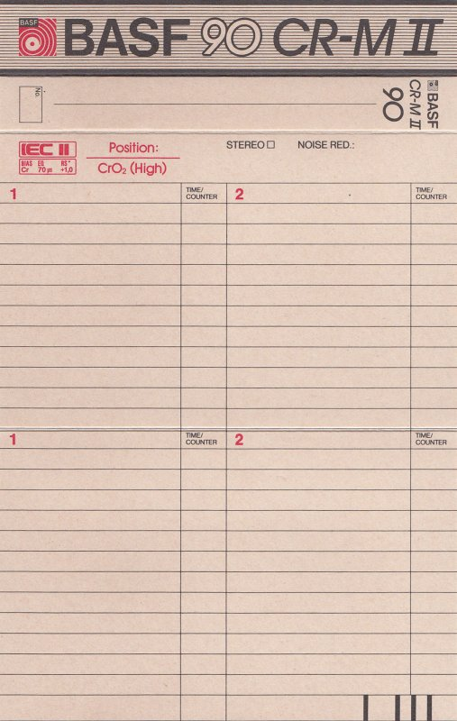 Compact Cassette BASF Chromdioxid Maxima II 90 "CR-M II" Type II Chrome 1985 Europe