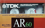 Compact Cassette TDK AR 60 "AR-60N" Type I Normal 1988 Australia, Europe