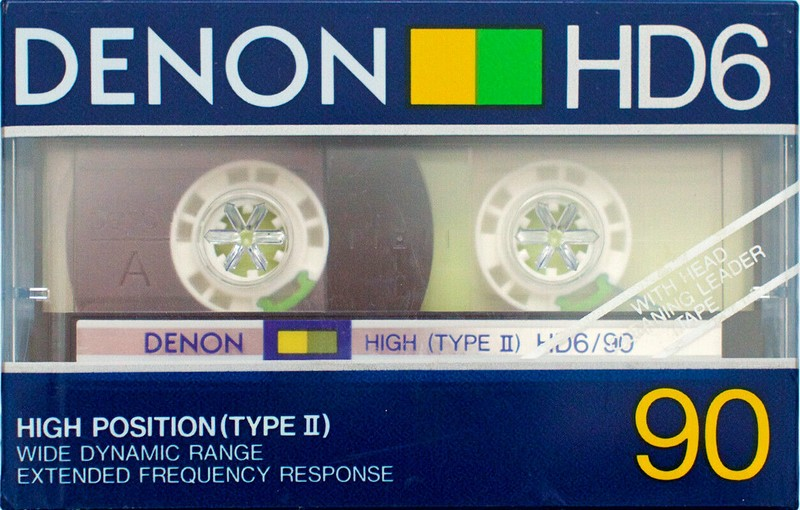 Compact Cassette Denon HD6 90 Type II Chrome 1985 Europe, USA