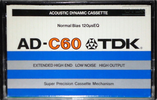 Compact Cassette TDK AD 60 Type I Normal 1979 USA