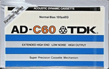 Compact Cassette TDK AD 60 Type I Normal 1979 USA