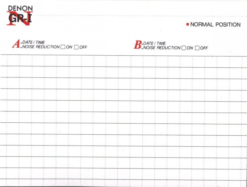 Compact Cassette Denon GR-I 74 "GR-1 74U" Type I Normal 1994 Japan