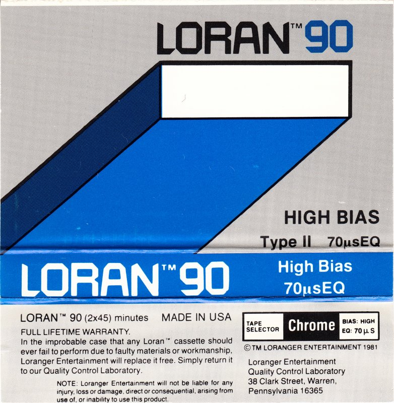 Compact Cassette Loran 90 Type II Chrome 1981 USA