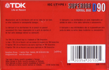 Compact Cassette TDK D 90 "Superior D 6395 1173-C" Type I Normal 2008 North America