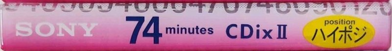 Compact Cassette Sony CDix II 74 "C-74CDX2F" Type II Chrome 1998 Japan