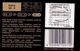 Compact Cassette RAKS SD-X 60 Type II Chrome 1991 Europe