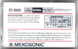 Compact Cassette Mekosonic XM-1 60 Type I Normal 1982 Hong Kong