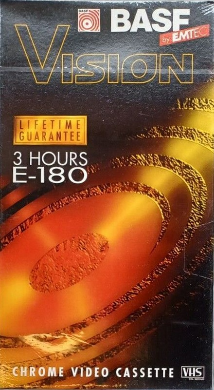 VHS, Video Home System BASF Vision 180 Type II Chrome 1998 UK