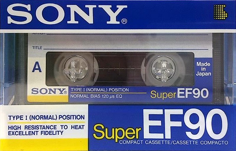 Compact Cassette Sony Super EF 90 "C-90EFS" Type I Normal 1988 Europe
