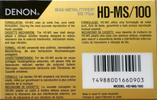 Compact Cassette Denon HD-MS 100 Type IV Metal 1990 Europe