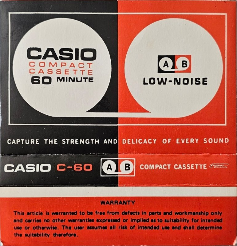 Compact Cassette Casio 60 Type I Normal 1973 Worldwide