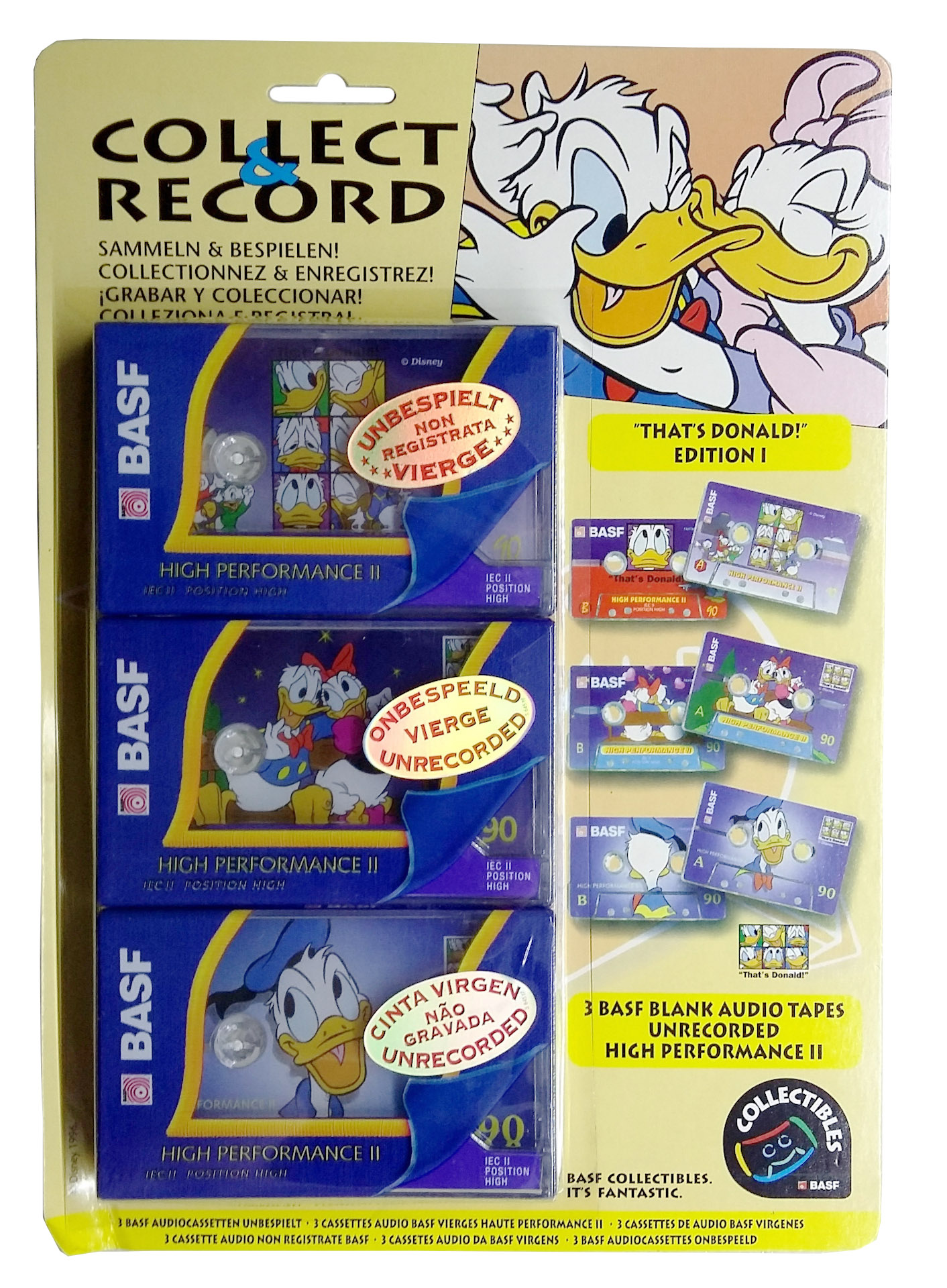 3 pack BASF High Performance II 90 "That‘s Donald Edition 1" Type II Chrome 1996 Europe