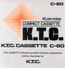 Compact Cassette K.T.C. 60 Type I Normal 1978 Hong Kong