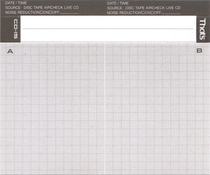 Compact Cassette Thats CD-IS 70 Type I Normal 1989 Japan